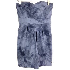Roxy Gray Blue Tie Dye Sweetheart Sleeveless Strapless Mini Dress 5